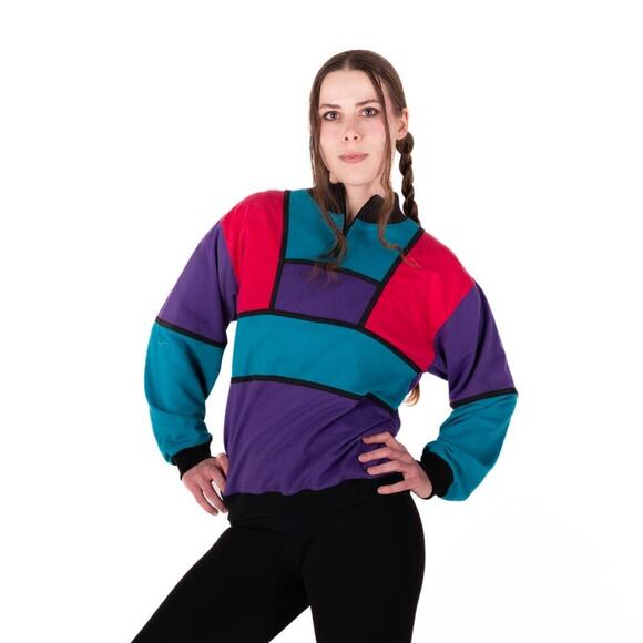 Vintage 90s Colorblock Sweatshirt - Picture 4 of 7